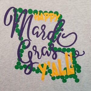 Next Level Mardi Gras sz L baseball shirt party new orleans Louisiana casual